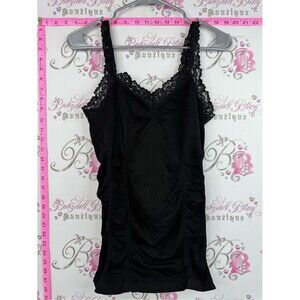 Ricki’s tank top lace slip stretchy soft Black Lace-Trim Tank Shapewear Camisole